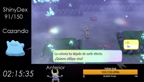 Leveando shinys y despues ditto, Shiny Dex 91/150