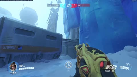 오버워치 4160++ 성강의 오버워치! edpi2200 극저감도 극 팔에임!