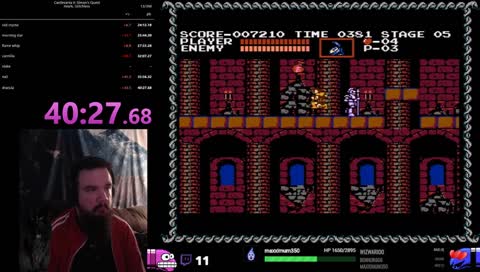 Castlevania 2 glitchless % PB attempts