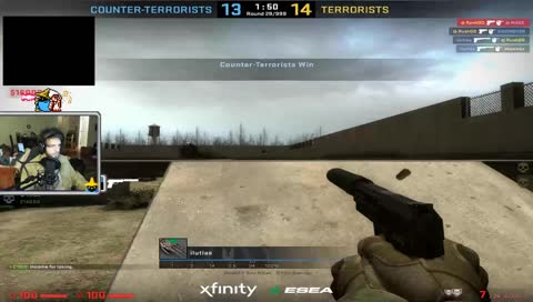 He's bad at CS.. He got lucky