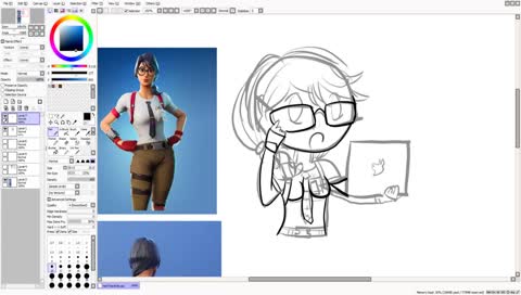 (Late) art lesson stream - Using Paint Tool Sai