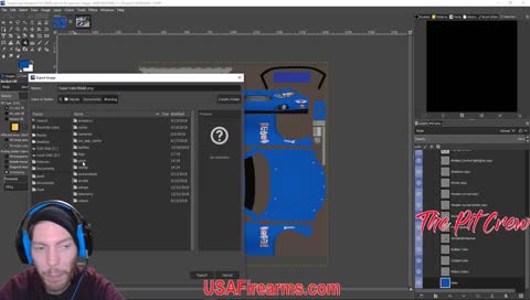 File, Export, Documents, Iracing, and paint