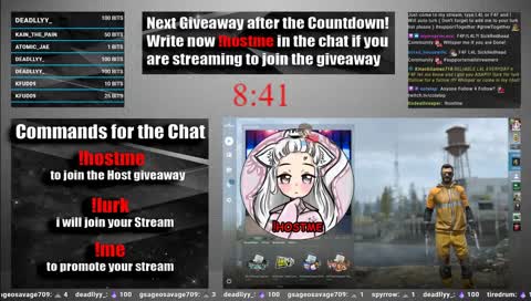 ๐ฅHost-Giveaways every 20min 24/7๐ฅ Join with !hostme ๐ Self promotion allowed โ
โญ19/20 Subs! โญ ๐ -> Free Prime Sub <- ๐
