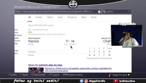biggest patriot fan watching AFCCG! ~ @diggylatrelle