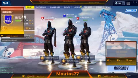 Playing FORNITE, new snow map!
.  !songrequest to pick your favourite song!