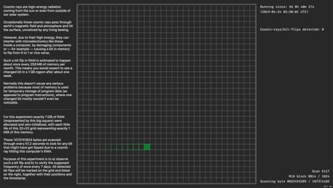 Detecting Cosmic Ray Bit Flips in RAM – Experiment