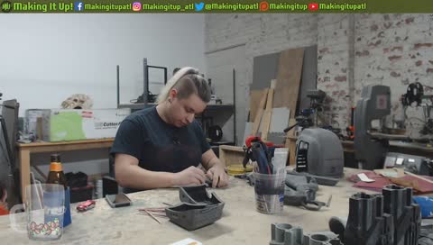 Working on 3D Printed cosplay props Doom Guy Helmet, and Widow's Kiss | Making It Up #Overwatch #QuakeChampions