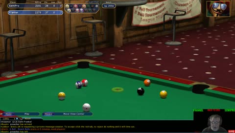 Virtual Pool 4  World Straight Pool final Frankel v semipro race to 200