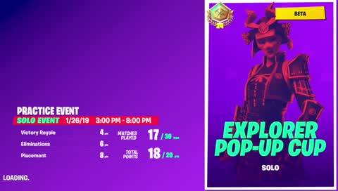 Solo Pop Up Cup 18Pts
