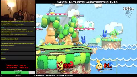 Smash Ultimate 1v1 arena (BQPPK). Shout-casting your matches! Join my discord: https://discord.gg/zVEuc3D