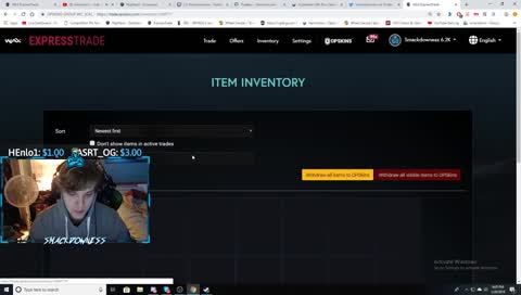 VGO/VIRL CASEUNBOXINGS! VGORUBY/EZRAGE JACKPOTS!
ITEMUNBOX/SKINFANS RACE FOR CASE?!? GIVEAWAYS @SMACKDOWNESS ON TWITTER