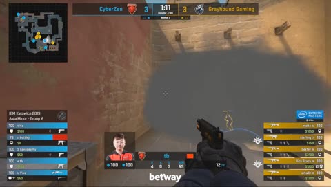 RERUN: Grayhound vs. CyberZen [Mirage] Map 3 - Group A Decider - IEM Katowice AS Minor 2019
