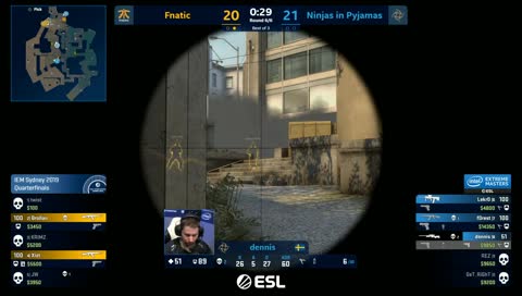 LIVE: Fnatic vs NIP [Map 2 - Overpass] - Quarterfinals | IEM Sydney 2019