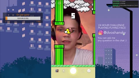 24 HOURS CHALLENGE PLAYING FLYING FACE