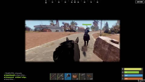 Ohmwrecker griefing Roflgator on safe zone