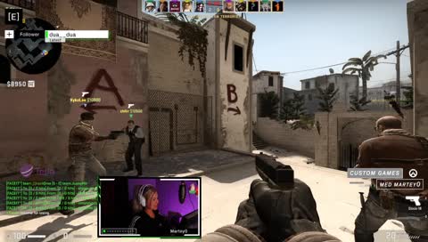 Marte plays with knife on stream