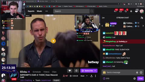 Ludwig checks in on EE's subathon