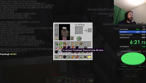 forsen throws the god seed (2 min nether, 4 min bastion)