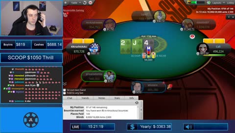 Wistern makes it ITM and day 2 of the 1k!!!