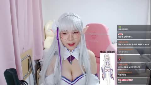 [코스프레] 21/04/18 Re:제로 에밀리야 귀 쳐낸 버전