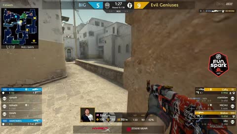 k1to - 1vs2 AWP clutch (CT - pre-plant situation)