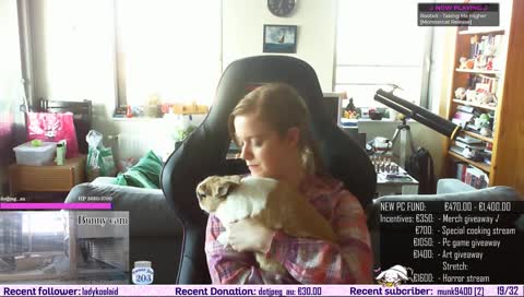 Fluffy licking hooman