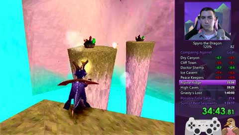 Witch gem falls off the edge.