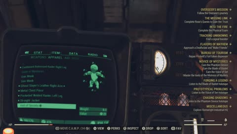 #Fallout76 Veil of Secrets bug