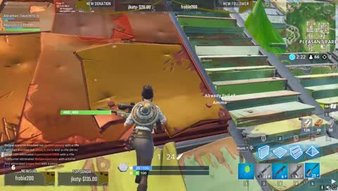 Bouncepad Snipe off Porta-Fort (idk, I don't play fortnite)