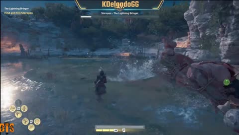 hitting him right in the butt LOL 