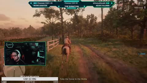A dumb donkey riding a horse and he fails
