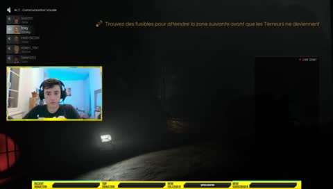 Réaction de peur en live