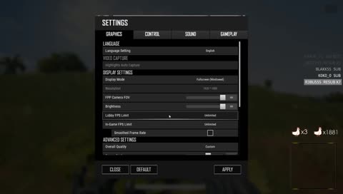 Ustawienia Mezaliaska 