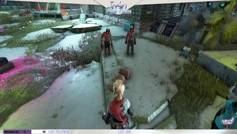 Sam sharing her beer with others