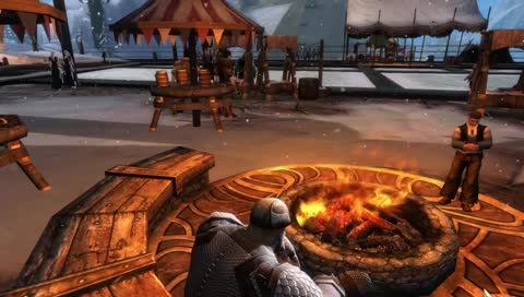 Relaxing by the fire