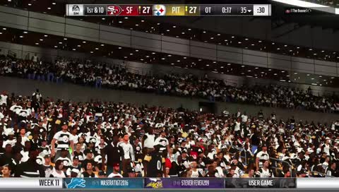 17 seconds left in OT on my 35 with one timeout only need 7 seconds