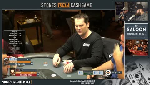 Bart Hanson Runs Into The Flush In Hero Call Vs Watbri - Runitup Stones Cash Game 