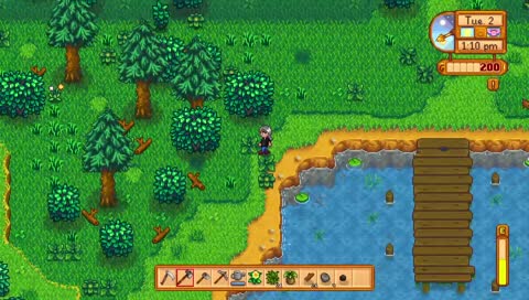 Vi, using a hoe to chop wood lol. 