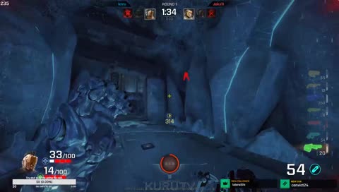 Through the legs i think