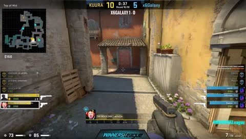 wils0n - 1vs3 clutch (T - bomb planted after 2 clutch kills) - second half pistol round