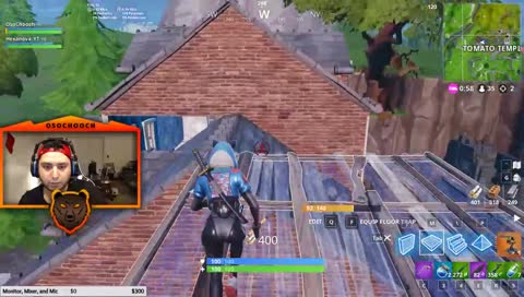 Bear Man is so surprised that people are still this bad at Fortnite, and farts out of his mouth. 