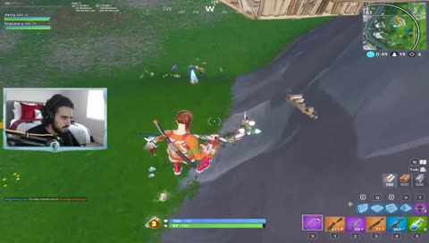 jumped, shot, put the floor down, shot and killed the guy, and edited the same floor to fall down an