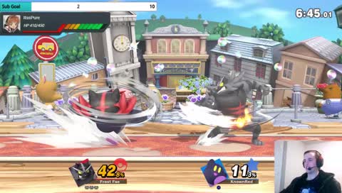 Incineroar and Kirby having some Father-Son Bonding