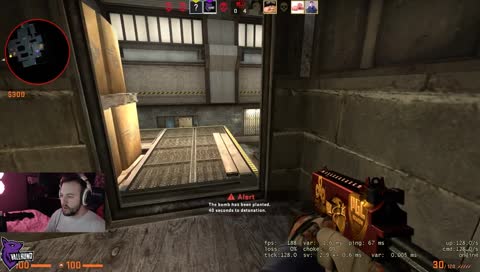 You can see his head just above his teammate..