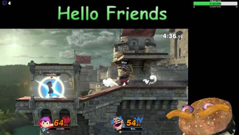 Hamburger can't stop laughing after seeing Wario's poop stain