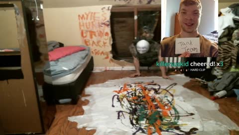 man molests paint