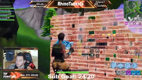 Rhino trying to learn fortnite on PC. MonkaS man