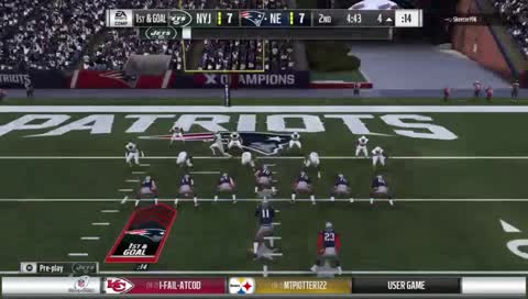 patriots score after a ๐ฃ pass