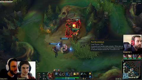 Un mauvais jungler se fait presque voler son rouge, et ne sait pas utiliser le blast cone...