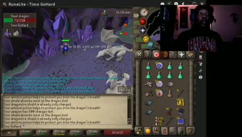 Black man scared from dragons.